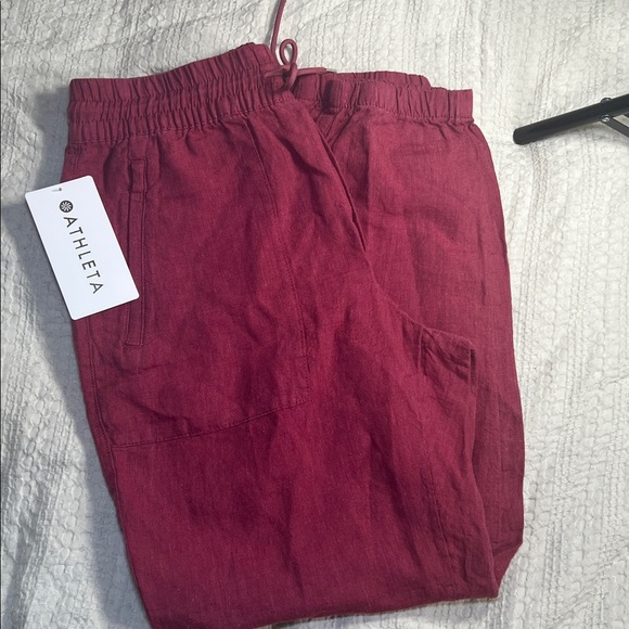 Athleta 100% linen Pink joggers size 6 - Picture 12 of 12